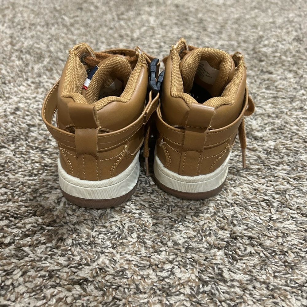 Ralph Lauren Kids' Brown High-Top Boots with Navy & Red Accent - Picture 3 of 3